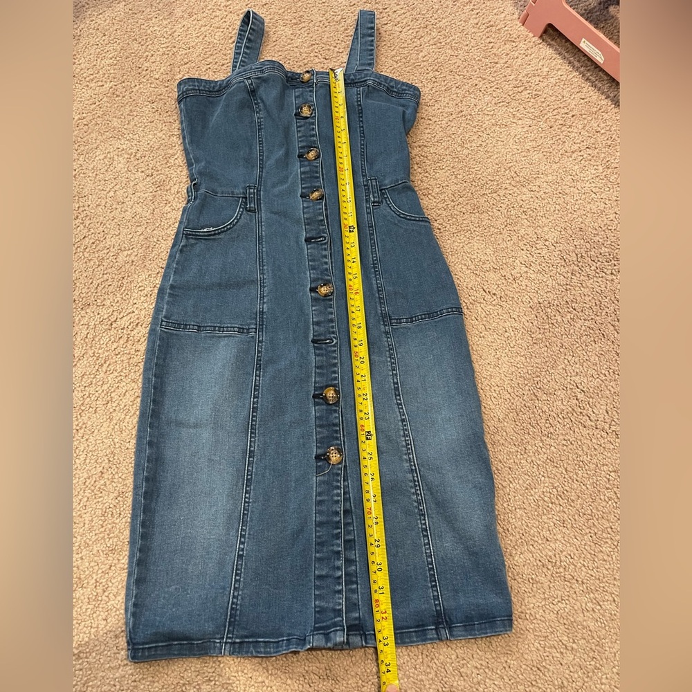 Women's (Youth) JUSTFAB denim button up slim-fitting dress - Picture 10 of 11